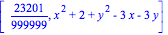 [23201/999999, x^2+2+y^2-3*x-3*y]